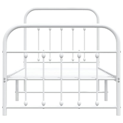 Giroletto con Testiera e Pediera Metallo Bianco 90x200 cm | homemem39