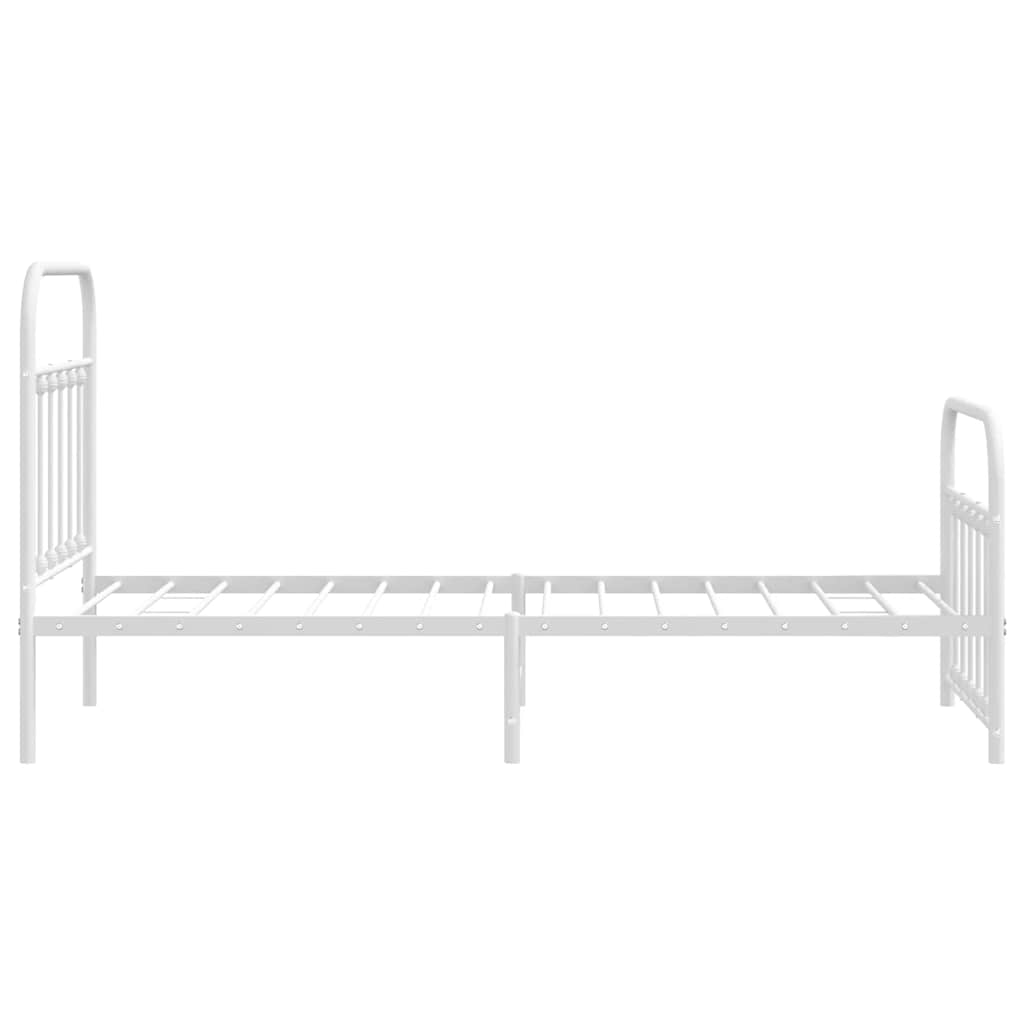 Giroletto con Testiera e Pediera Metallo Bianco 90x200 cm | homemem39