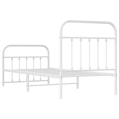 Giroletto con Testiera e Pediera Metallo Bianco 90x200 cm | homemem39