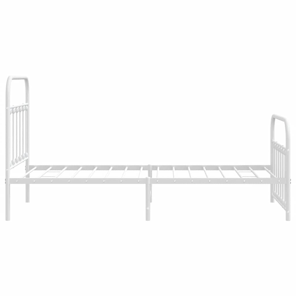 Giroletto con Testiera e Pediera Metallo Bianco 100x190 cm | homemem39