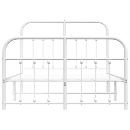 Giroletto con Testiera e Pediera Metallo Bianco 120x200 cm | homemem39