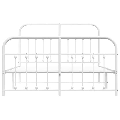 Giroletto con Testiera e Pediera Metallo Bianco 135x190 cm