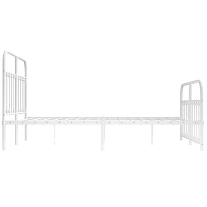Giroletto con Testiera e Pediera Metallo Bianco 135x190 cm