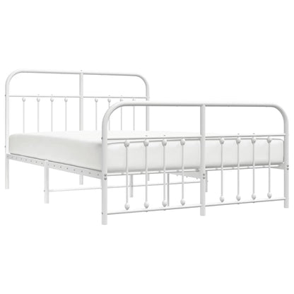 Giroletto con Testiera e Pediera Metallo Bianco 140x190 cm | homemem39