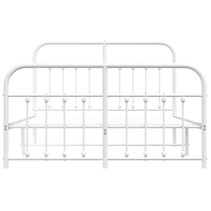 Giroletto con Testiera e Pediera Metallo Bianco 140x190 cm | homemem39