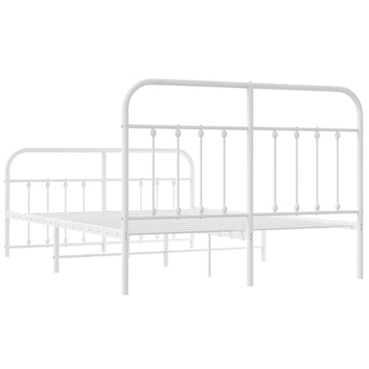 Giroletto con Testiera e Pediera Metallo Bianco 140x190 cm | homemem39