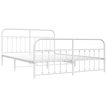 Giroletto con Testiera e Pediera Metallo Bianco 183x213 cm | homemem39