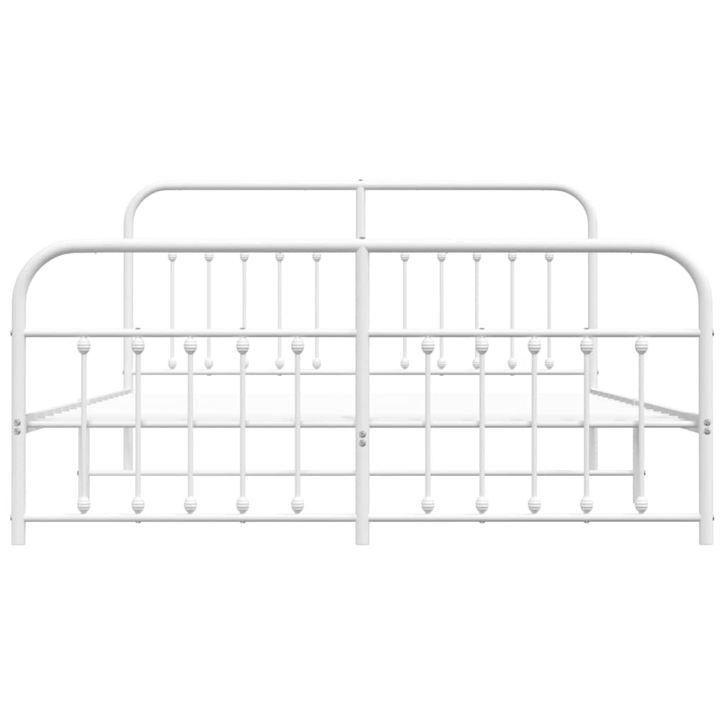 Giroletto con Testiera e Pediera Metallo Bianco 183x213 cm | homemem39