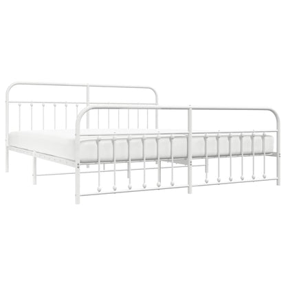 Giroletto con Testiera e Pediera Metallo Bianco 193x203 cm | homemem39