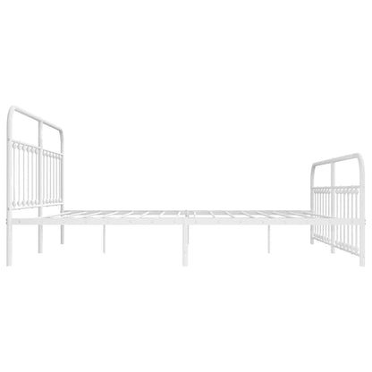 Giroletto con Testiera e Pediera Metallo Bianco 200x200 cm | homemem39