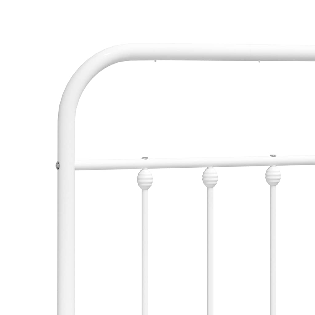 Giroletto con Testiera e Pediera Metallo Bianco 200x200 cm | homemem39