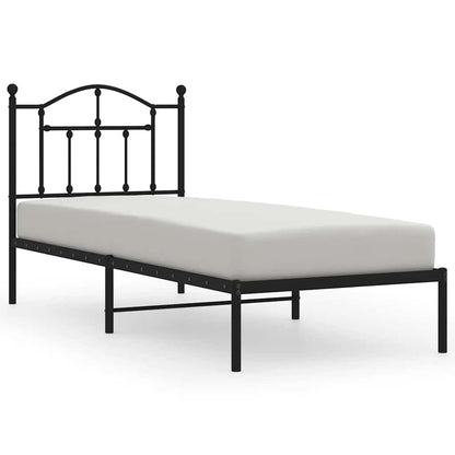 Giroletto con Testiera in Metallo Nero 90x190 cm | homemem39