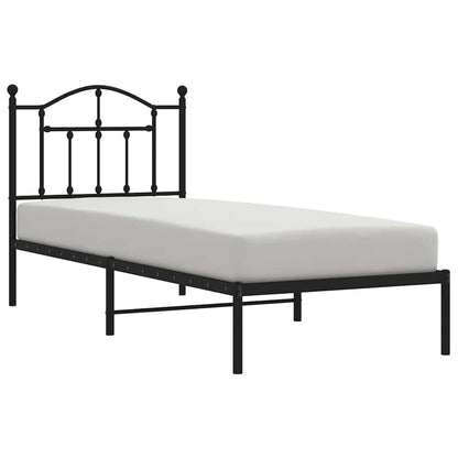 Giroletto con Testiera in Metallo Nero 90x190 cm | homemem39
