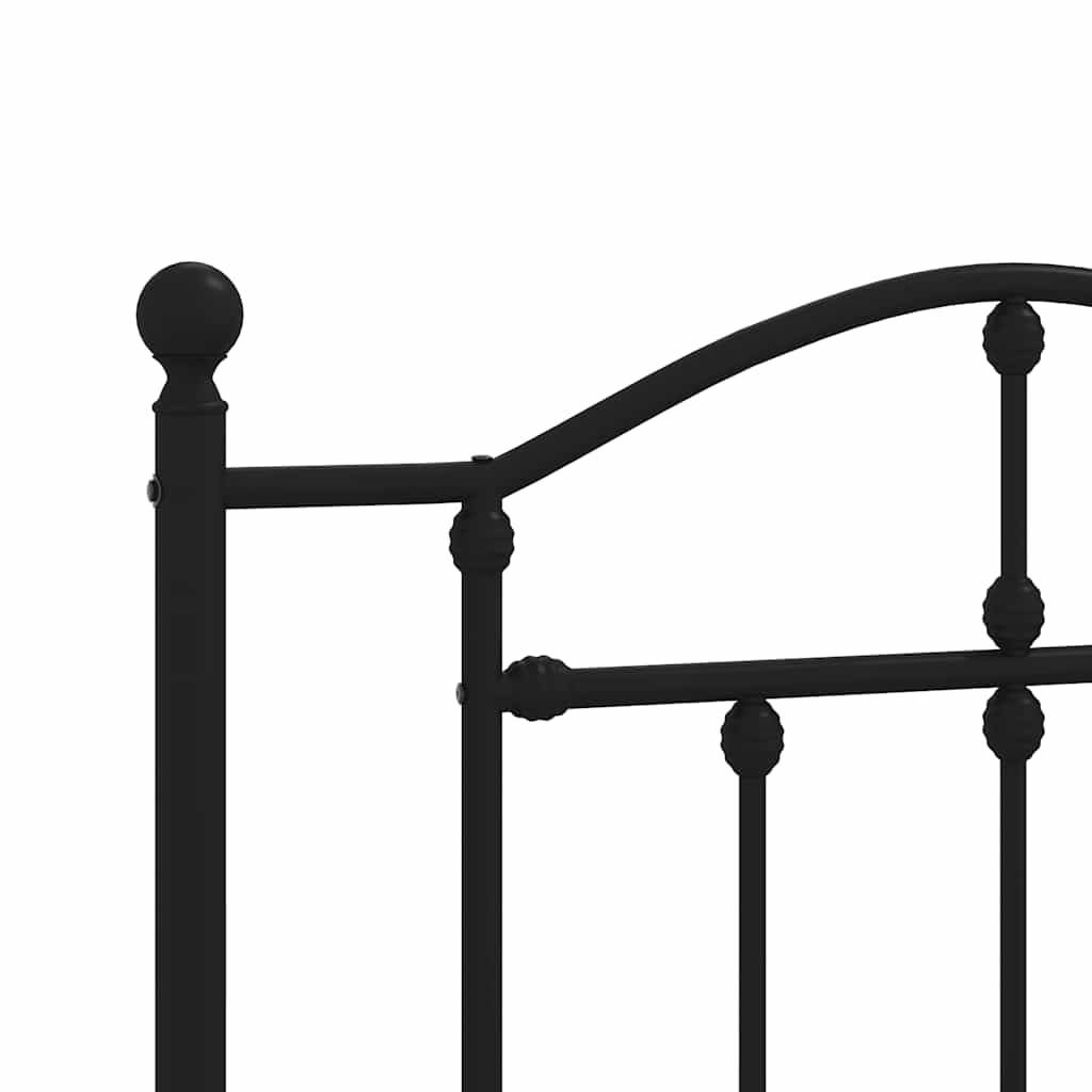 Giroletto con Testiera in Metallo Nero 90x190 cm | homemem39