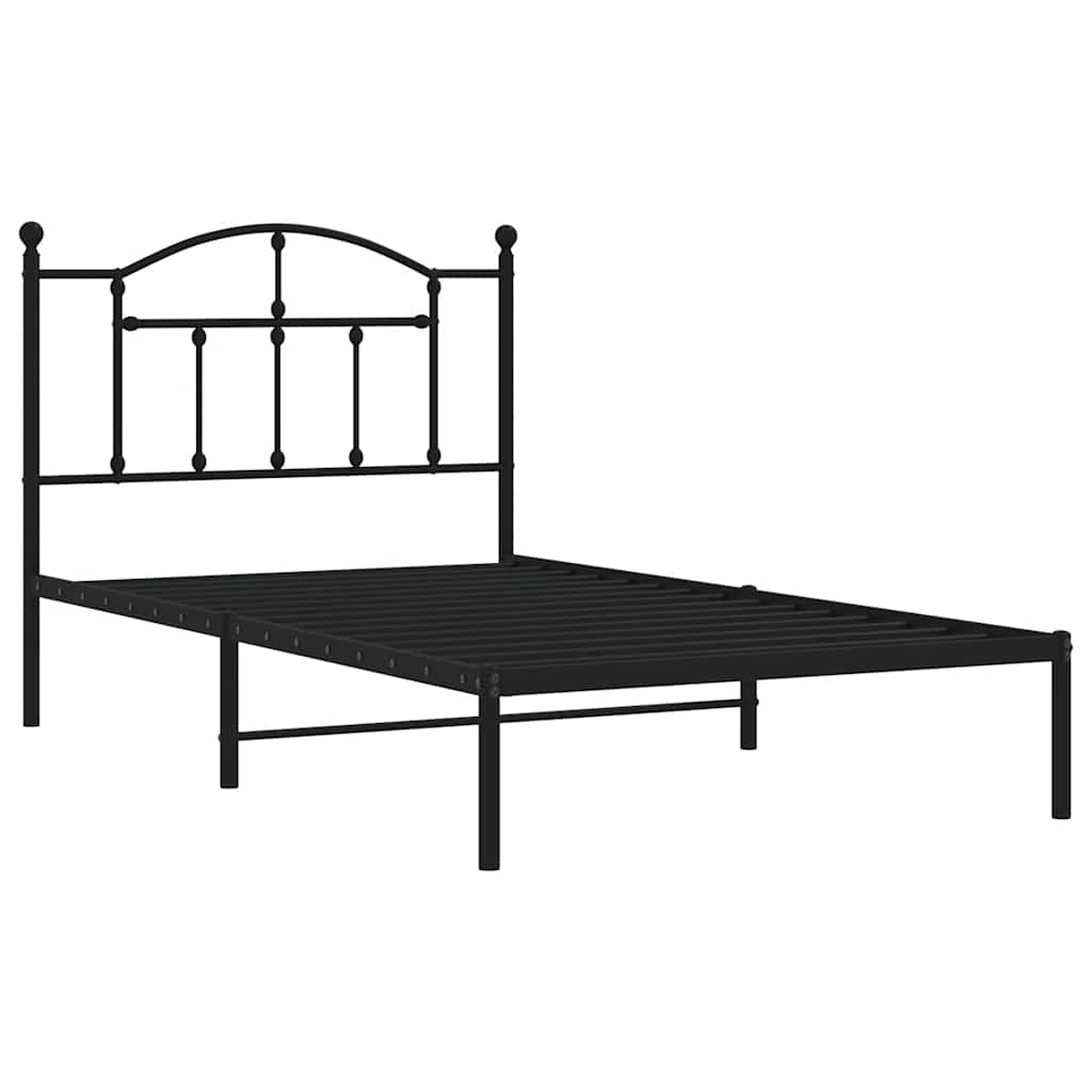 Giroletto con Testiera in Metallo Nero 100x190 cm | homemem39