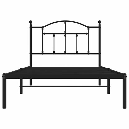 Giroletto con Testiera in Metallo Nero 100x190 cm