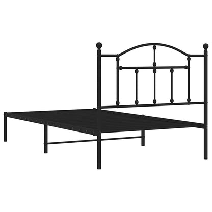 Giroletto con Testiera in Metallo Nero 100x190 cm | homemem39