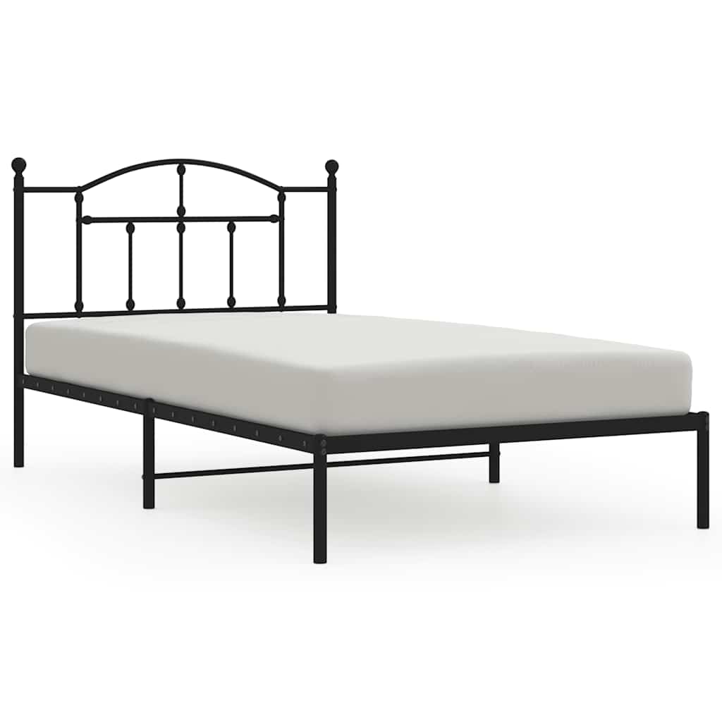 Giroletto con Testiera Metallo Nero 100x200 cm | homemem39
