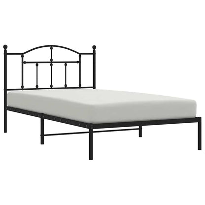 Giroletto con Testiera Metallo Nero 100x200 cm | homemem39