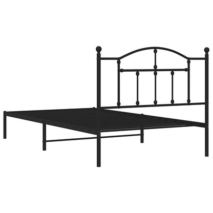 Giroletto con Testiera Metallo Nero 100x200 cm | homemem39