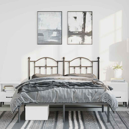Giroletto con Testiera in Metallo Nero 135x190 cm