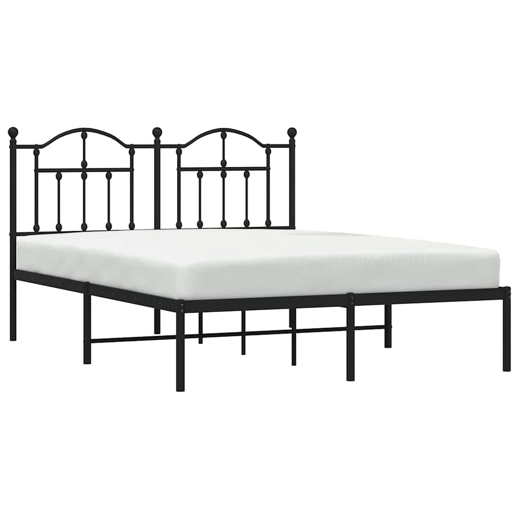 Giroletto con Testiera in Metallo Nero 135x190 cm | homemem39