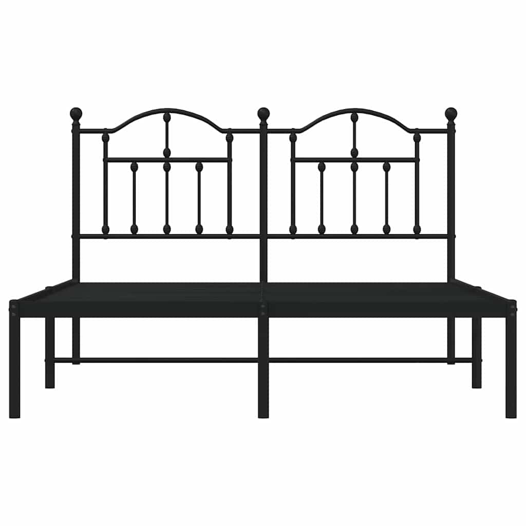 Giroletto con Testiera in Metallo Nero 135x190 cm