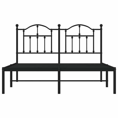 Giroletto con Testiera in Metallo Nero 135x190 cm