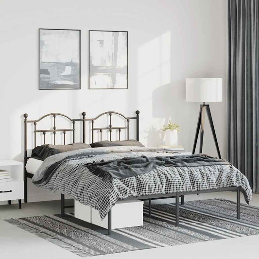 Giroletto con Testiera in Metallo Nero 135x190 cm | homemem39