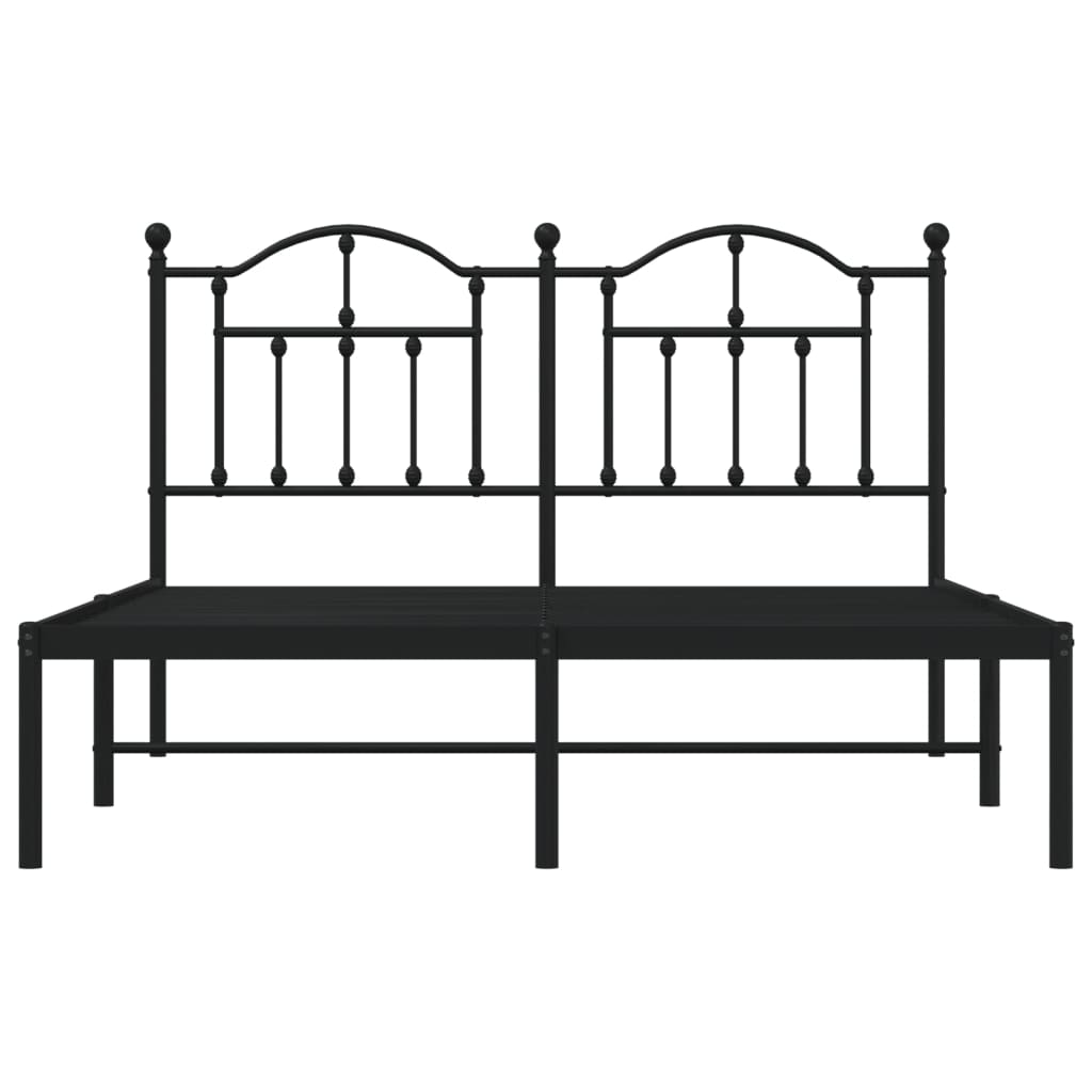 Giroletto con Testiera in Metallo Nero 140x190 cm