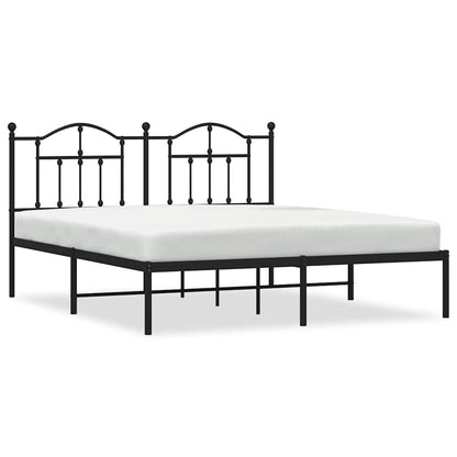 Giroletto con Testiera in Metallo Nero 160x200 cm | homemem39