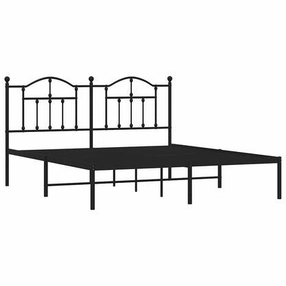 Giroletto con Testiera in Metallo Nero 160x200 cm | homemem39