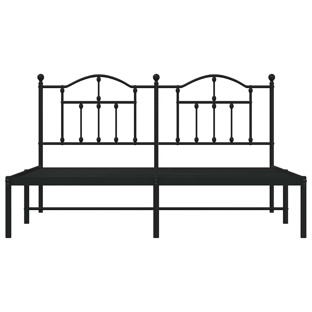 Giroletto con Testiera in Metallo Nero 160x200 cm | homemem39