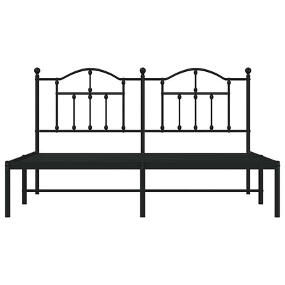 Giroletto con Testiera in Metallo Nero 160x200 cm | homemem39