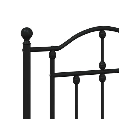 Giroletto con Testiera in Metallo Nero 160x200 cm | homemem39