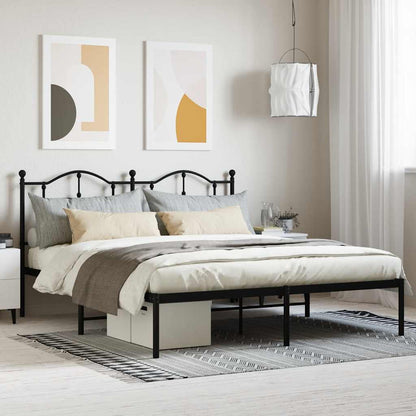 Giroletto con Testiera in Metallo Nero 160x200 cm | homemem39