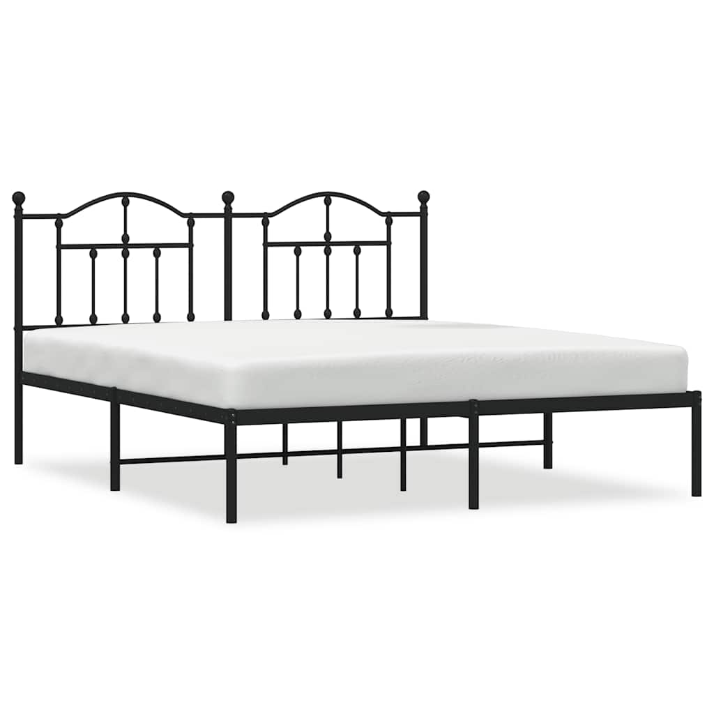 Giroletto con Testiera in Metallo Nero 183x213 cm | homemem39