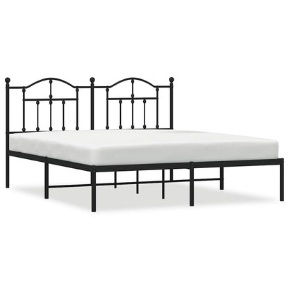 Giroletto con Testiera in Metallo Nero 183x213 cm | homemem39