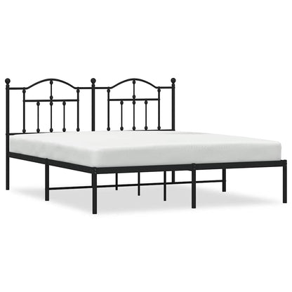 Giroletto con Testiera in Metallo Nero 183x213 cm