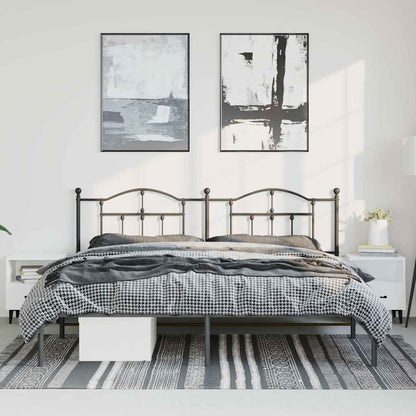 Giroletto con Testiera in Metallo Nero 183x213 cm