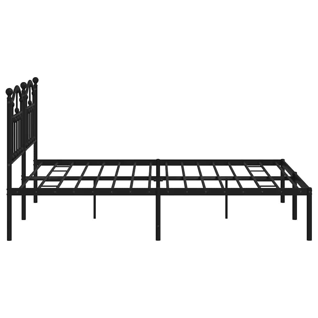 Giroletto con Testiera in Metallo Nero 183x213 cm | homemem39