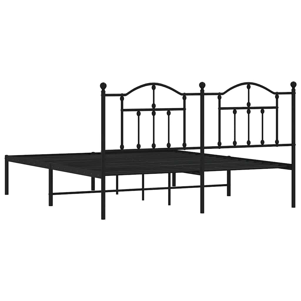 Giroletto con Testiera in Metallo Nero 183x213 cm | homemem39