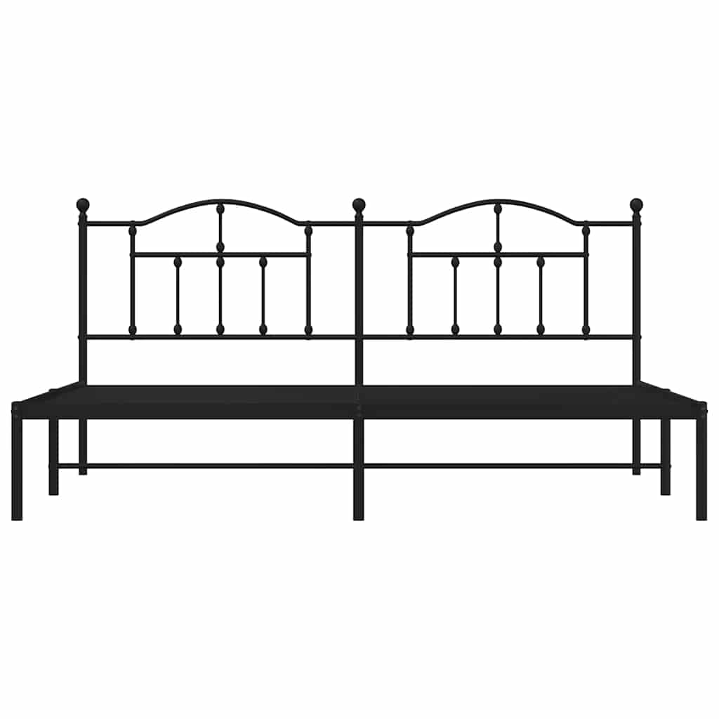Giroletto con Testiera in Metallo Nero 193x203 cm | homemem39