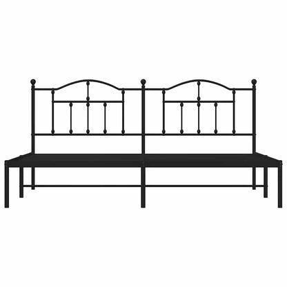 Giroletto con Testiera in Metallo Nero 193x203 cm | homemem39