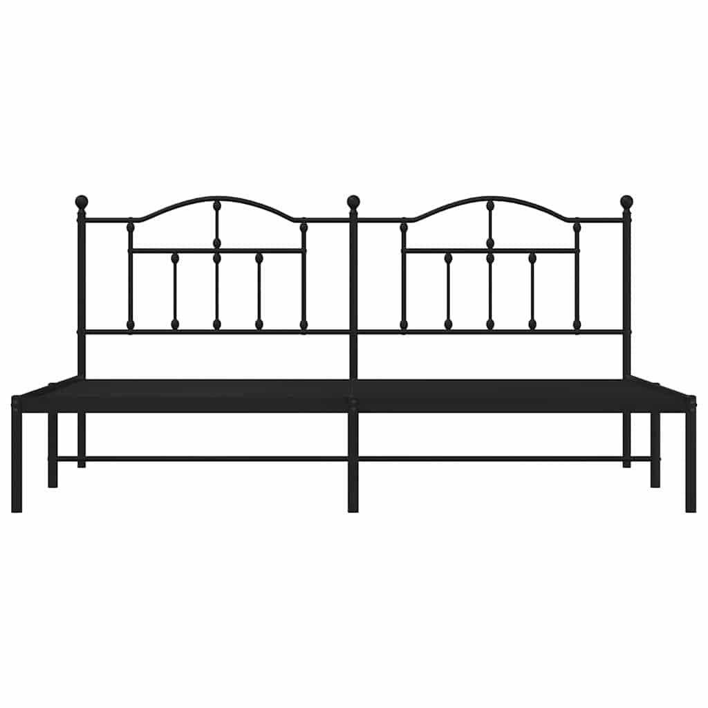 Giroletto con Testiera in Metallo Nero 193x203 cm