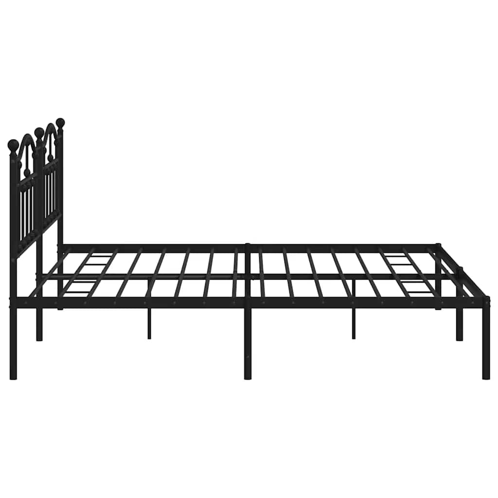 Giroletto con Testiera in Metallo Nero 193x203 cm | homemem39