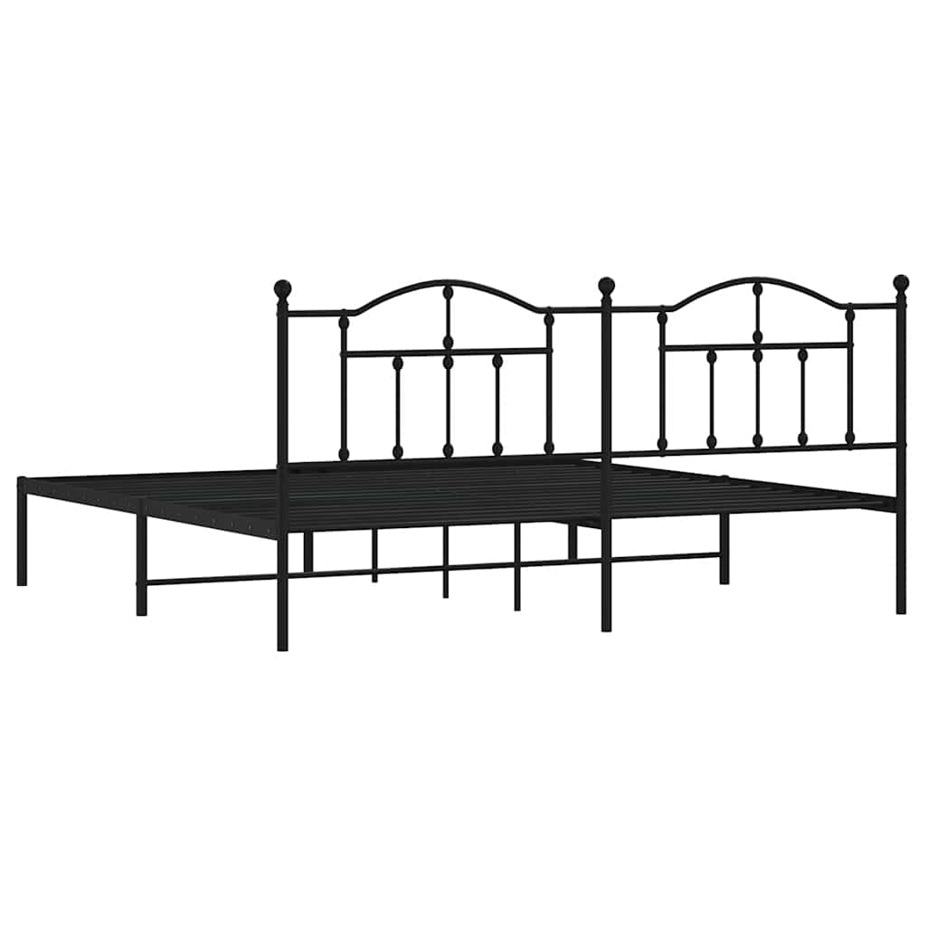 Giroletto con Testiera in Metallo Nero 193x203 cm | homemem39