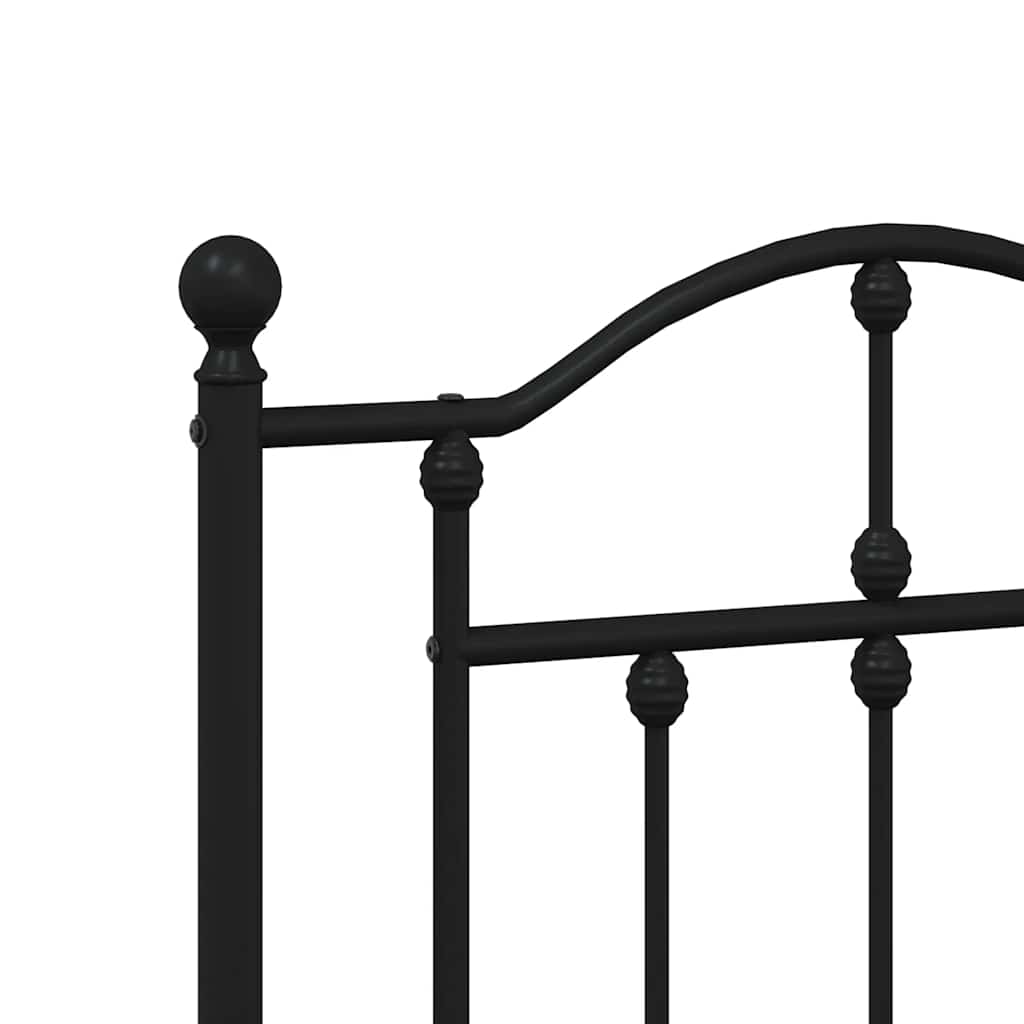 Giroletto con Testiera in Metallo Nero 193x203 cm | homemem39