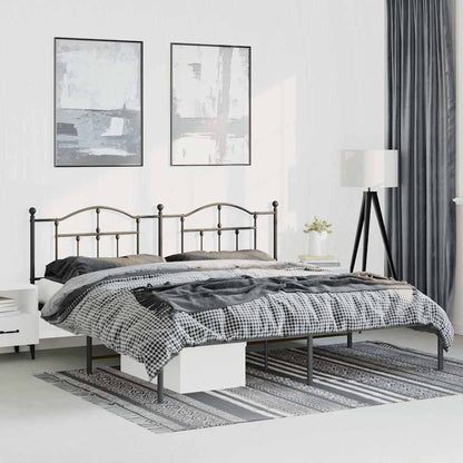 Giroletto con Testiera in Metallo Nero 193x203 cm | homemem39
