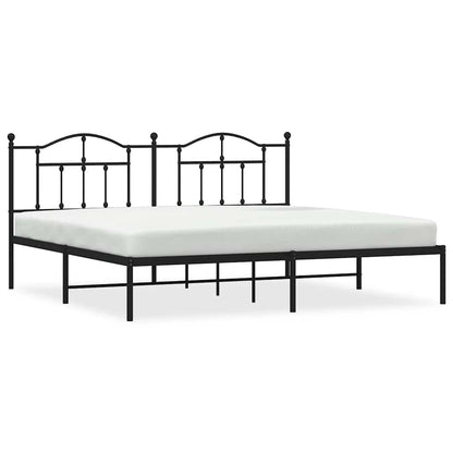 Giroletto con Testiera in Metallo Nero 200x200 cm | homemem39